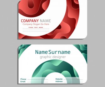 Name Card Template Modern Flat Deformed Curves Decor