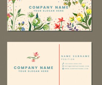 Name Card Template Nature Theme Colorful Classical Design