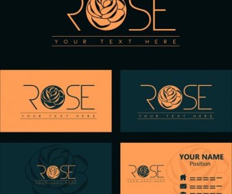 Nom Carte Modèle Rose Logo Design
