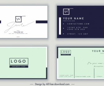Name Card Template Signature Decor Dark Bright Design