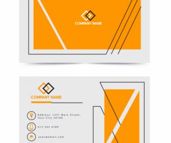 Name Card Template Simple Flat Yellow White Design
