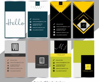 Name Card Templates Colored Texts Geometric Abstract Decor