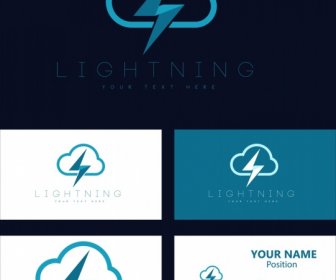 Name Card Templates Lightning Logo Design
