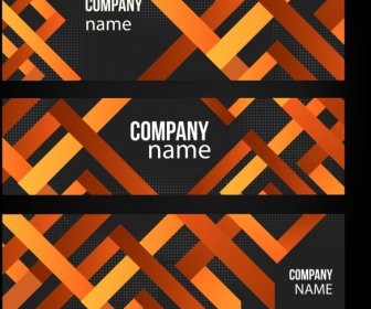 Name Card Templates Modern Abstract Crossed Lines Decor