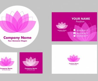Name Card Templates Violet Lotus Icon Decoration