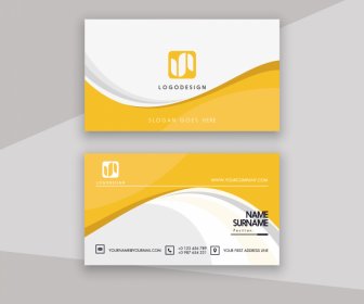 Name Card Visiting Card Business Card Bright Waving Curves Template
