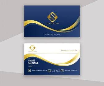 Name Card Visiting Card Business Card Luxury Waving Curves Template