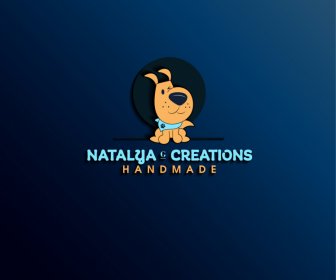 นาตาเลีย G สร้างสรรค์โลโก้สุนัขตลกน่ารักร่าง -2