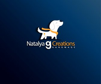 natalya g creations logo cute puppy flat handdrawn cartoon sketch