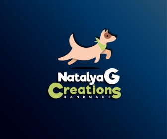 natalya g creations logo running dog sketch