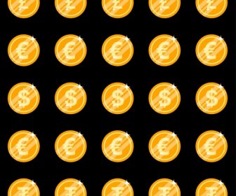 Nationale Währung Zeichen Vorlagen Glänzend Goldene Münze Design