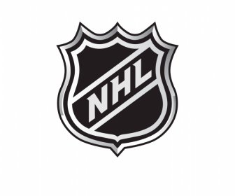 Plantilla Del Logotipo De La Liga Nacional De Hockey Forma Simétrica Plana Negra Blanca