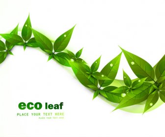 Natürliche Eco Grün Lebt Welle Vektor-design