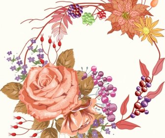 Natural Flower Painting Multicolored Classical Decor