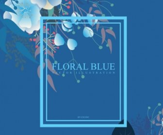 Natürliche Blumen Hintergrund Dunkel Blauen Hintergrund Vogel Dekoration