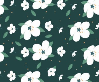Natural Flowers Pattern Template Contrast Classic Repeating Decor