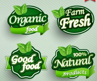 Natural Food Label Design Vector