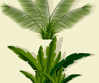 Иконки из натуральных листьев зеленый эскиз
