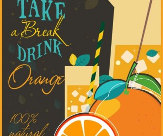 Natural Orange Juice Advertising Classical Calligraphic Decor