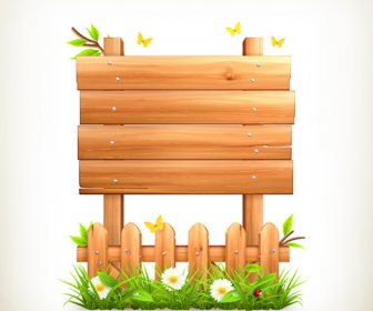 Nature And Wooden Board Background