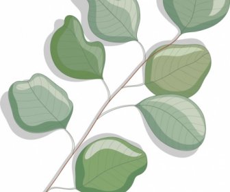 Naturhintergrund Grünes Blatt Zweig Skizze -2