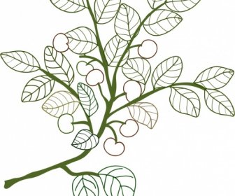 Nature Background Green Leaves Sketch