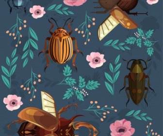 Nature Background Insects Floras Decor Colorful Classic Design