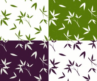 Nature Background Leaves Icons Colored Effect Square Isolation