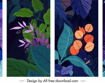 Doğa Arka Plan şablonları Karanlık Tasarım Klasik Bitki Dekoru