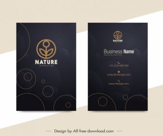 Nature Business Card Template Elegant Dark Decor