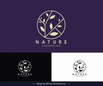 Disposition De Cercle Plat De Branche D'arbre De Logotype De Nature