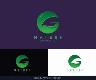 природа Logotype современный зеленый лист эскиз круг макет