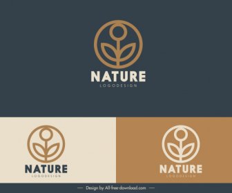 Plantilla De Logotipo De La Naturaleza Plana Clásica Hoja Decoración