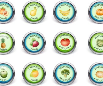Nature Organic Badge Fruite And Vegetables