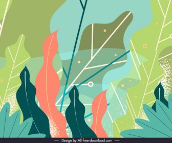 Pintura De La Naturaleza Plana Colorido Diseño Clásico