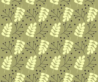 Nature Pattern Flat Classical Repeating Leaf Sketch