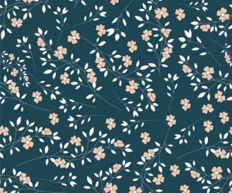 Nature Pattern Template Flat Classical Flowers Leaves Decor