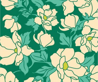 Nature Pattern Template Floral Sketch Classic Handdrawn