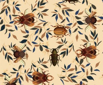 Nature Pattern Template Leaf Insects Species Decor