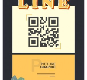 Barcode Template Poster Alam Meninggalkan Sketsa Vertikal Klasik