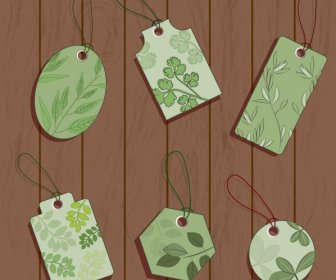 Nature Tags Collection Green Flat Design