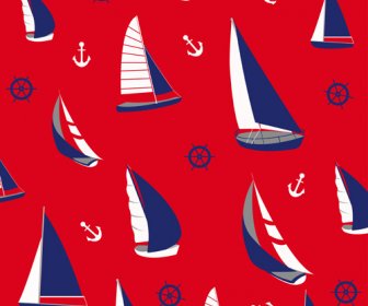 Nautical Elements Seamless Pattern Vector