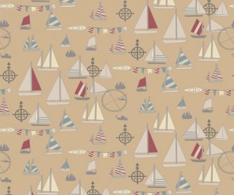 Nautical Elements Seamless Pattern Vector