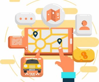 Program Navigasi Iklan Ikon UI Smartphone