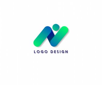 N Desain Teks Bergaya Simetris Tipe Logo 3d Dan Minimalis