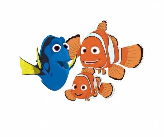 Nemo Marlin Dori Findet Nemo-Ikonen Niedliches Cartoon-Design