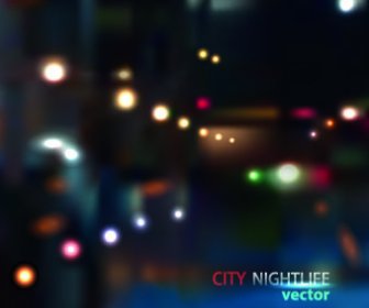 Neon City Nightlife Vector Background Set