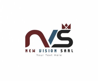 New Vision Sarl Logotype Stylized Texts Crown Decor