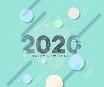 New Year Banner Template Bright Modern Circles Decor