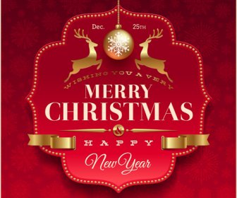 Baru year14 Natal elemen set vektor